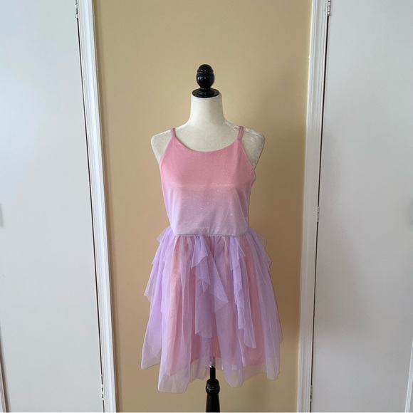 Girls Cat & Jack Purple& Pink Ruffle Tulle Dress - Picture 4 of 9